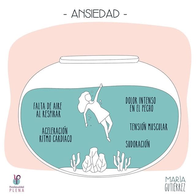 Mujer en una pecera